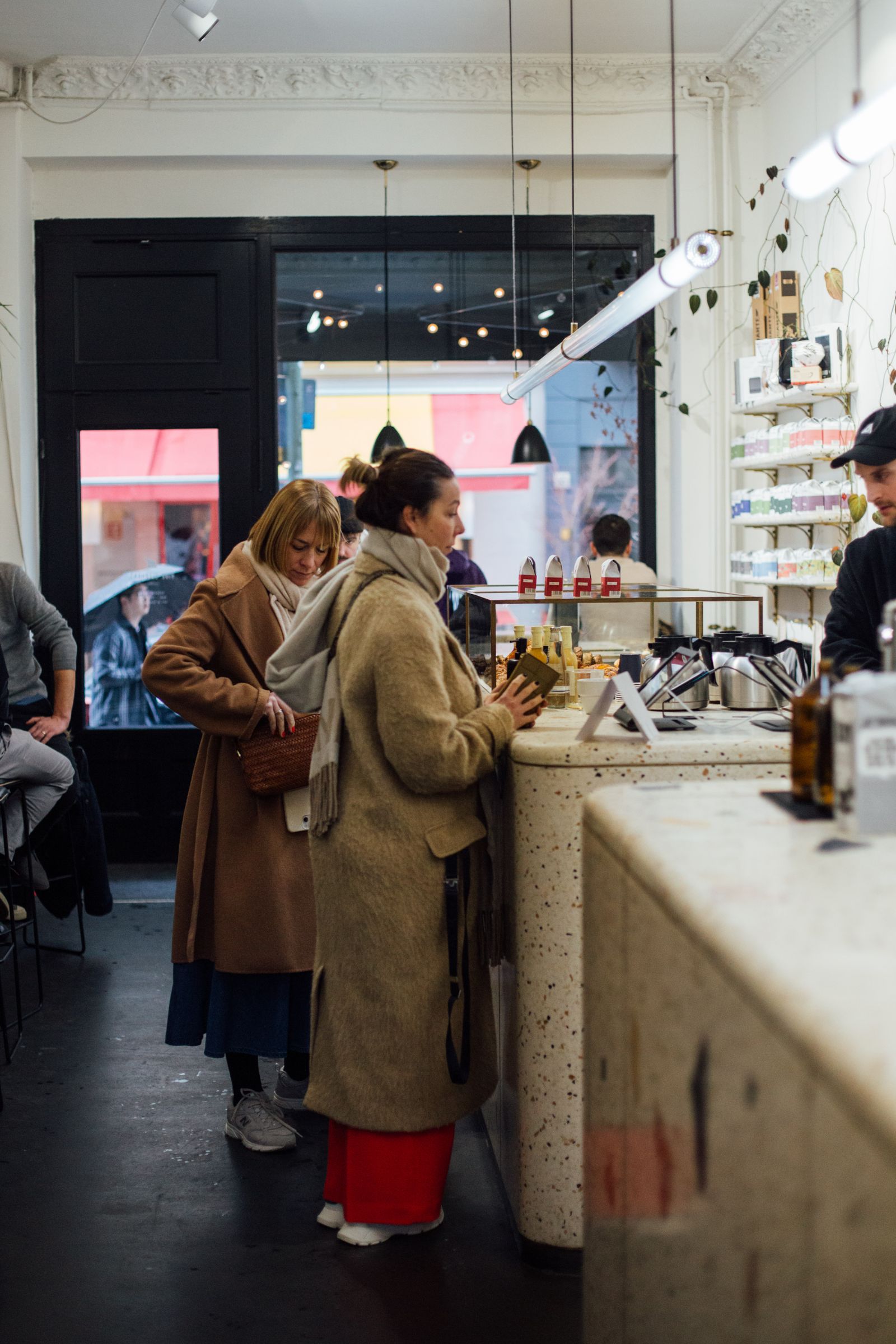 A coffee shop counter during morning service