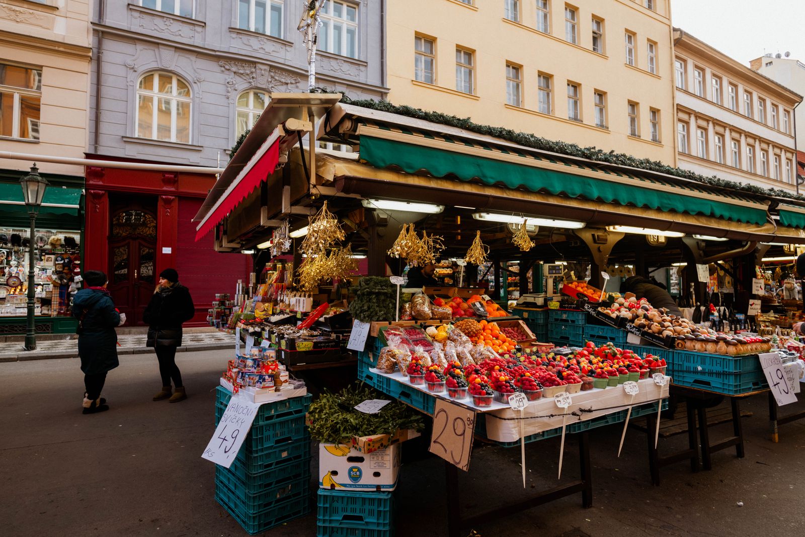 A food stall trading at a market